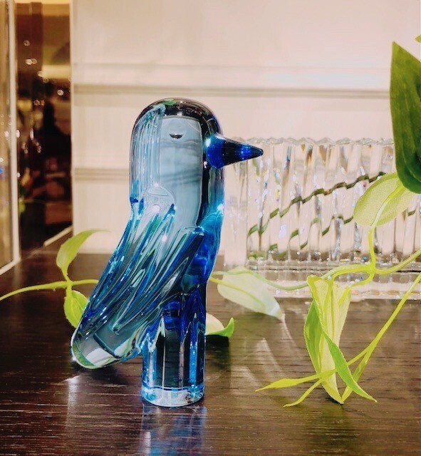 アートのある暮らし】バカラ 「ファウナクリスタポリス 青い鳥」のご