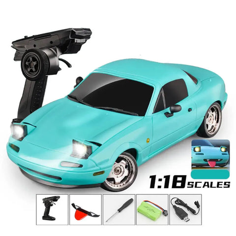 LDRC 1804 RC Drift Car RTR+Gyro 1/18 For Mazda MX-5 RWD LED Lights