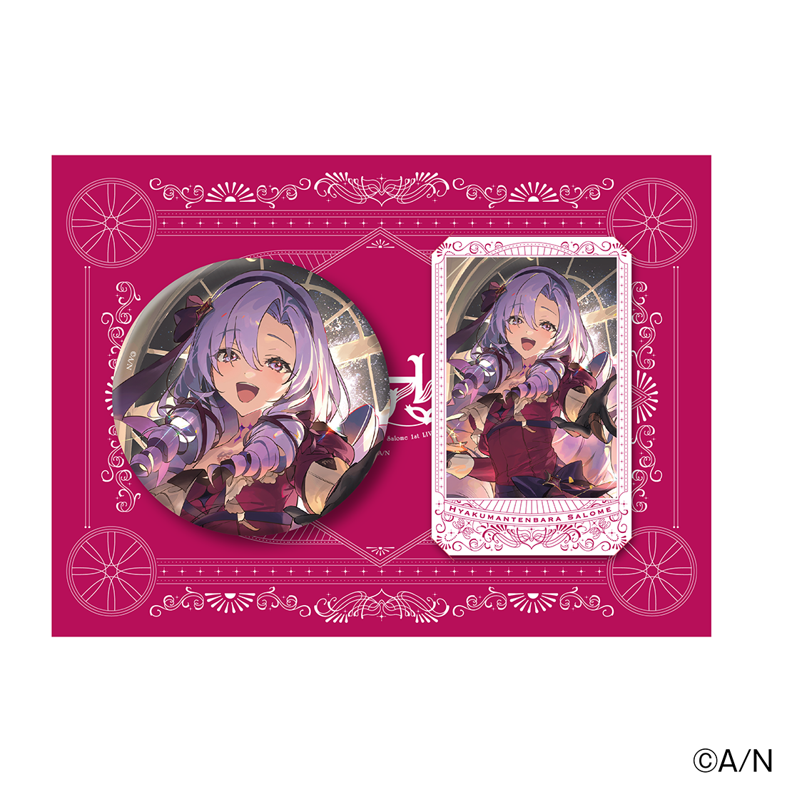 壱百満天原サロメ 1st LIVE “マイフェアレディ”】缶バッジ&チェキ風