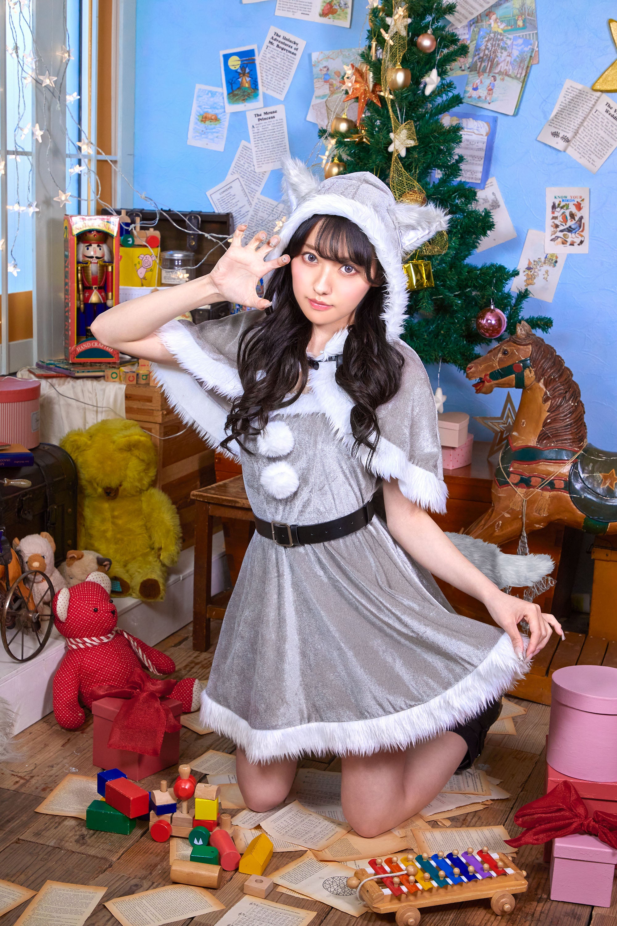 コスプレ クリスマス サンタ ミミノエル おおかみケープサンタ