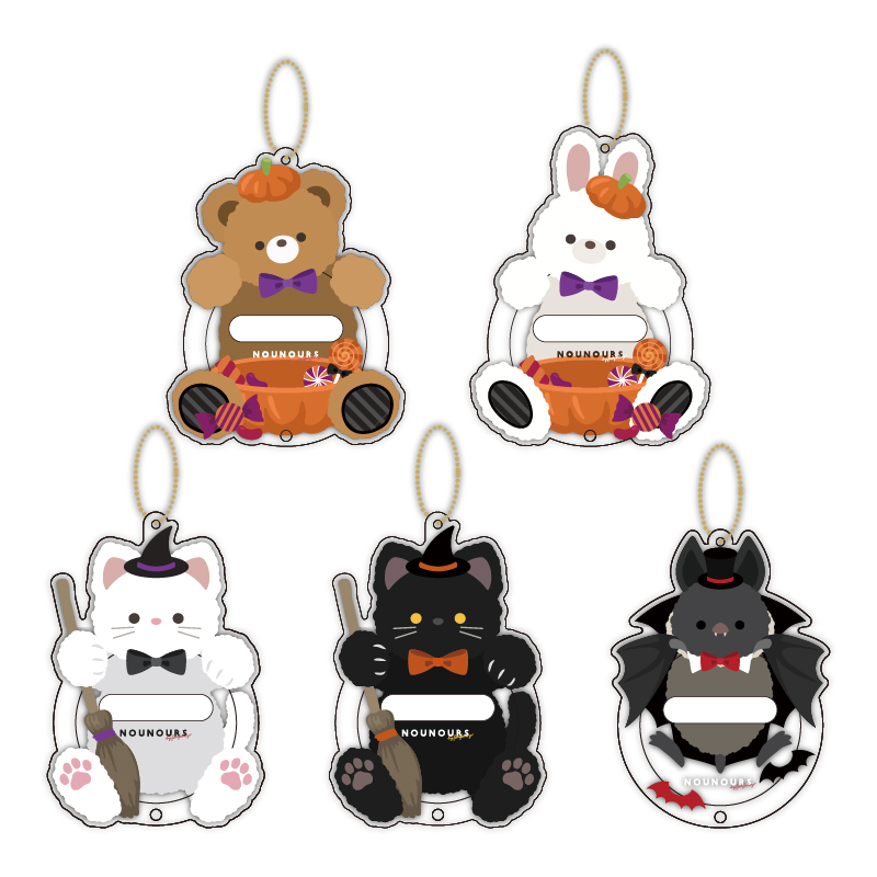 缶バッジアクリルフレーム アニマル ハロウィン ウィッチくろねこ