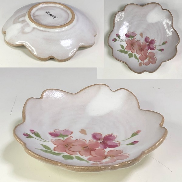 撫松庵桜絵桜型豆皿 | 和食器リサイクル通販専門店フリマート