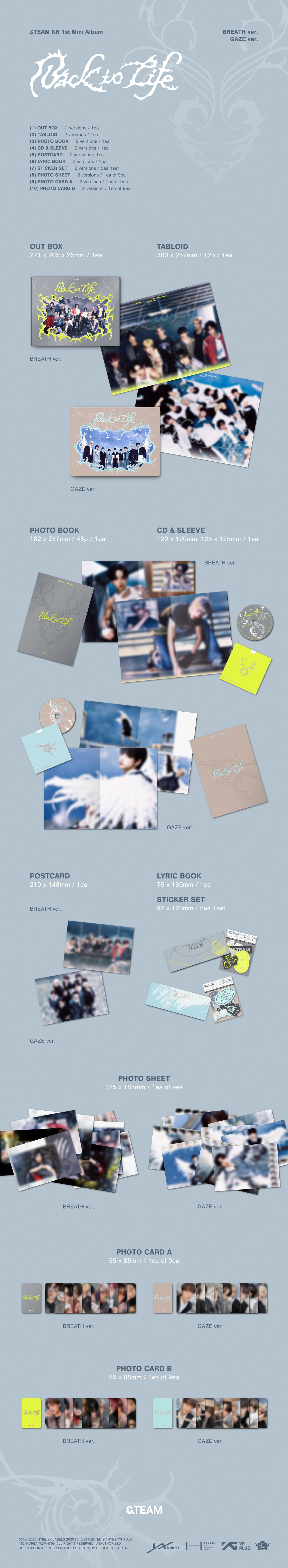 &TEAM - BACK TO LIFE (1ST KOREAN MINI ALBUM) [KPOP NARA EXCLUSIVE