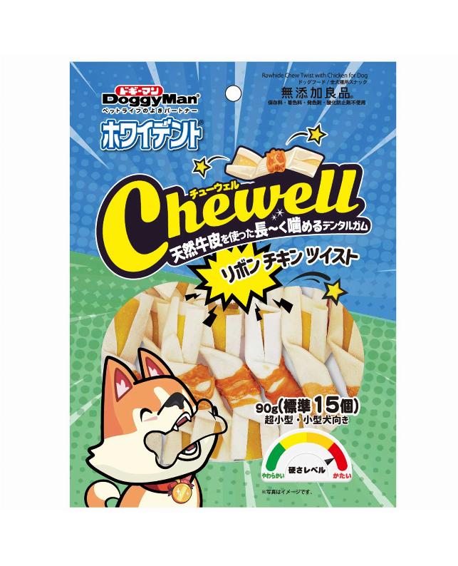 ドギーマンハヤシ ホワイデント Chewell リボンチキンツイスト 90g