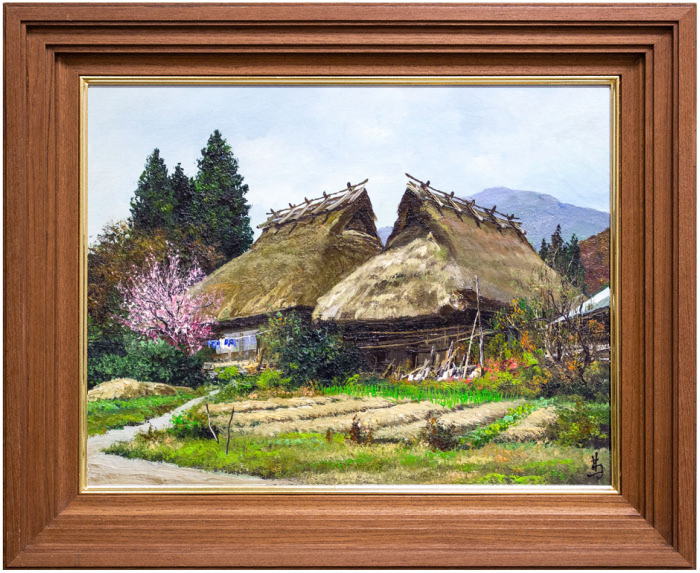 楽天市場】田崎広助 「 朱富士 」( 赤富士 ) 油絵 ・ 油彩画 F0 ( 0号