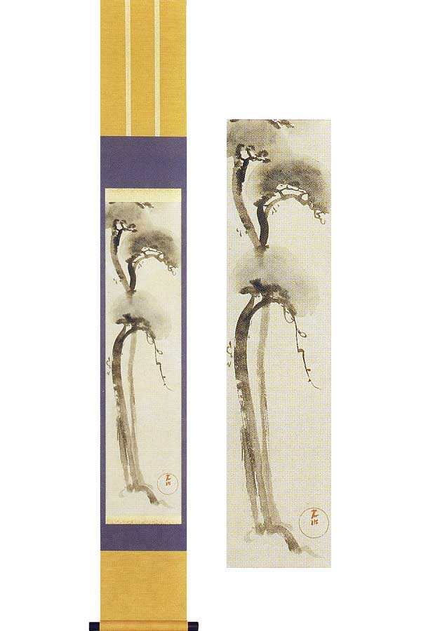 楽天市場】掛け軸 白鶴舞老松 (棚橋南陽) 送料無料 【掛軸】【一間床