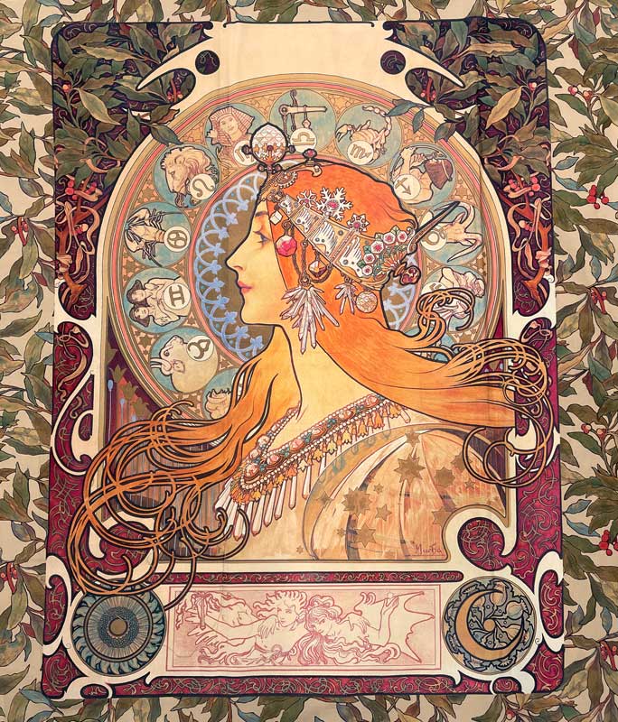 楽天市場】MUCHA Art Collection『ミュシャ≪花に囲まれた赤毛の女性