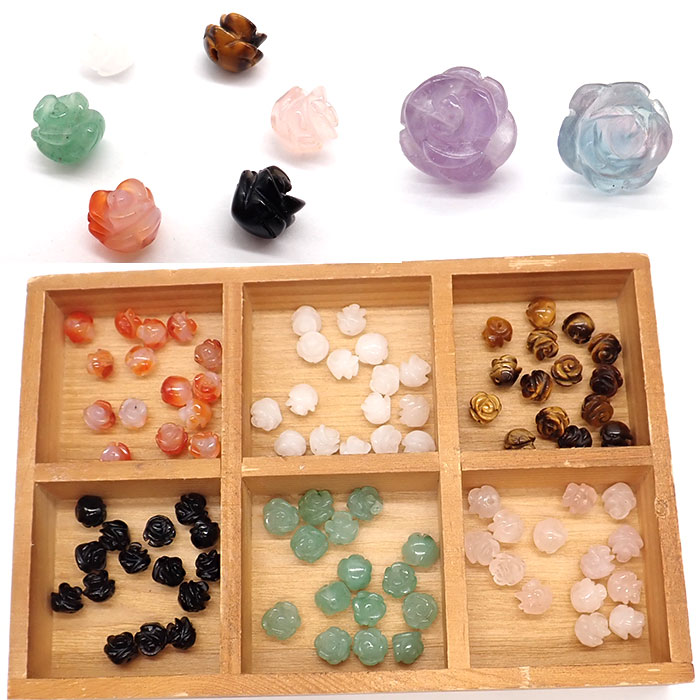 楽天市場】15%オフクーポン【2/25まで】天然石 ビーズ 薔薇型 1粒（8mm