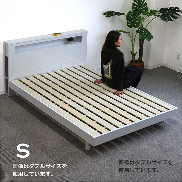 楽天市場】セミダブルベッド フレーム 鏡面 白 宮付き すのこベッド