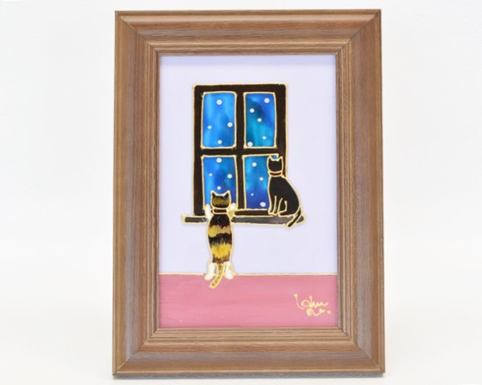 和雑貨 四季彩堂 オンラインショップ / 手描きガラス絵 猫シリーズ