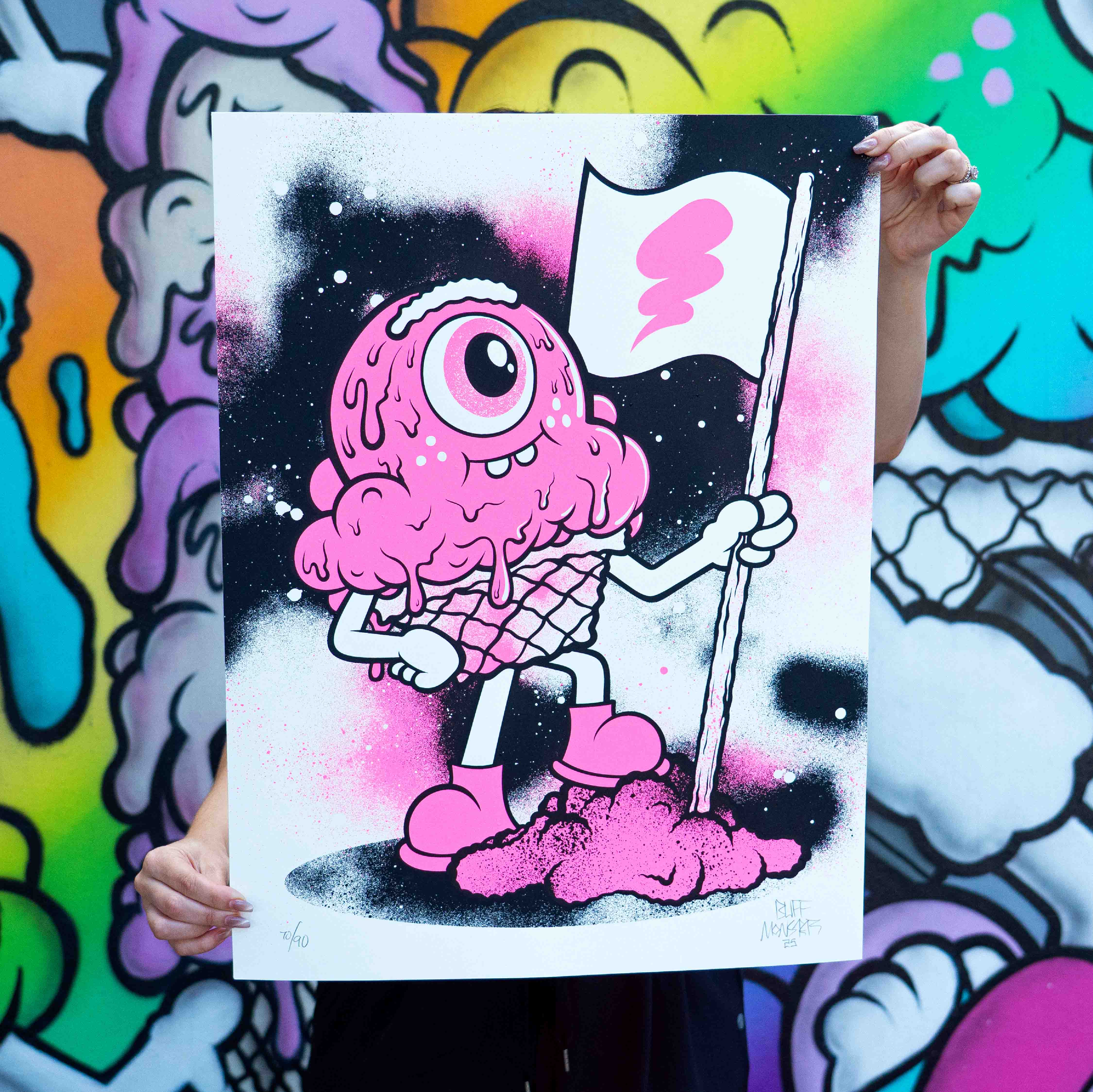 Buff Monster Silkscreen Print – Bearer of the Bolt (18x24