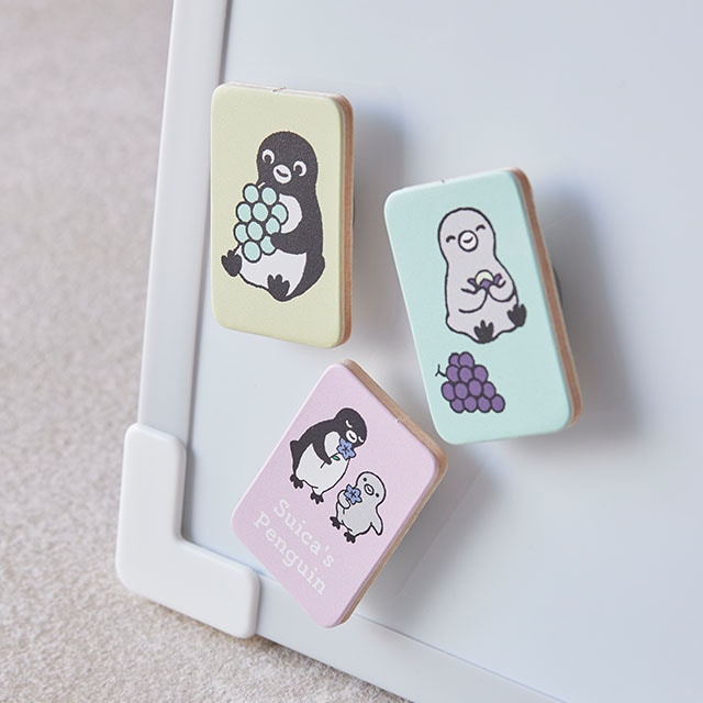 Suicaのペンギン ウッドマグネットセット（パープル）:オレンジページ