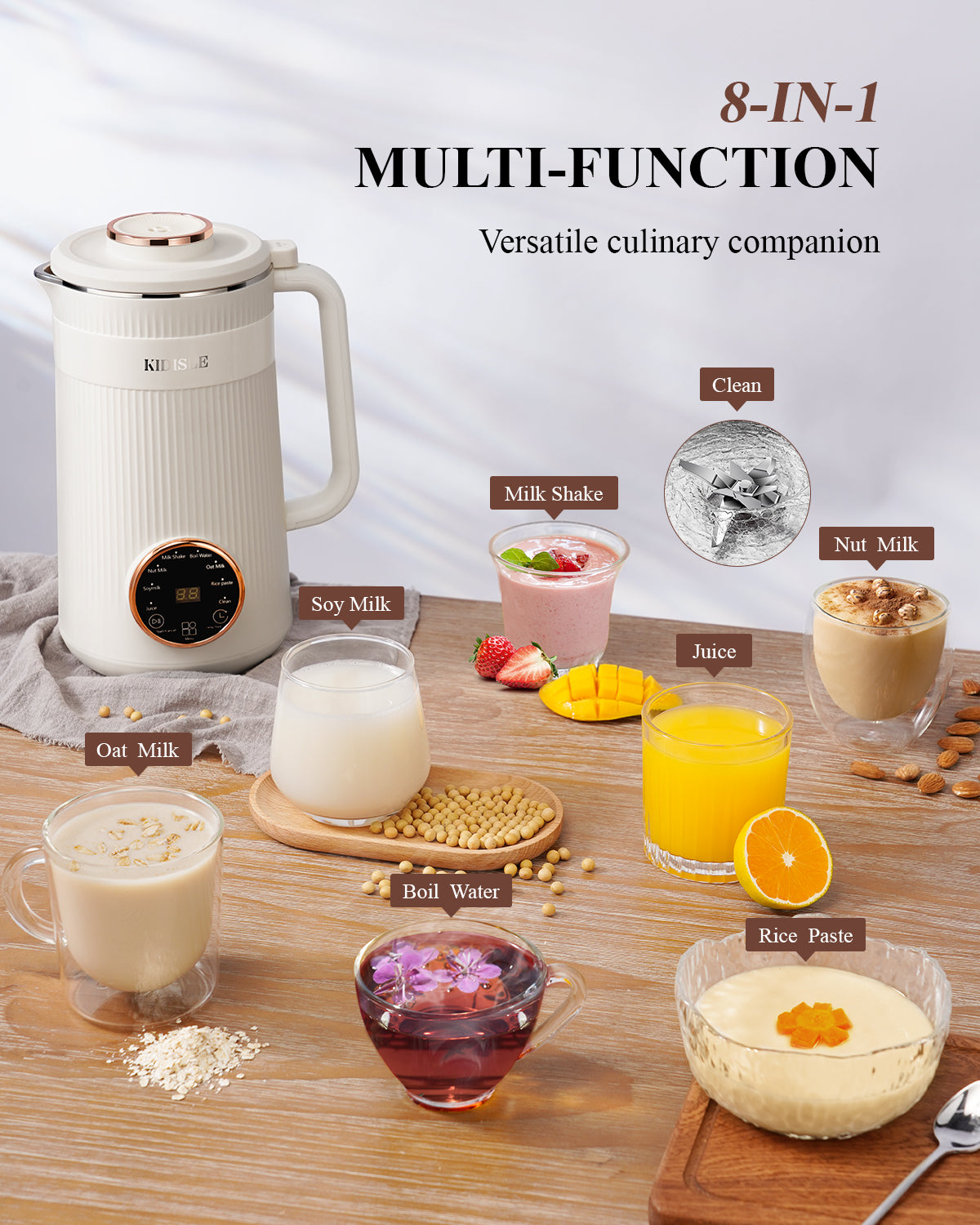 32oz White Soy Milk | 8-in-1 & Nut Milk Maker - Shardor
