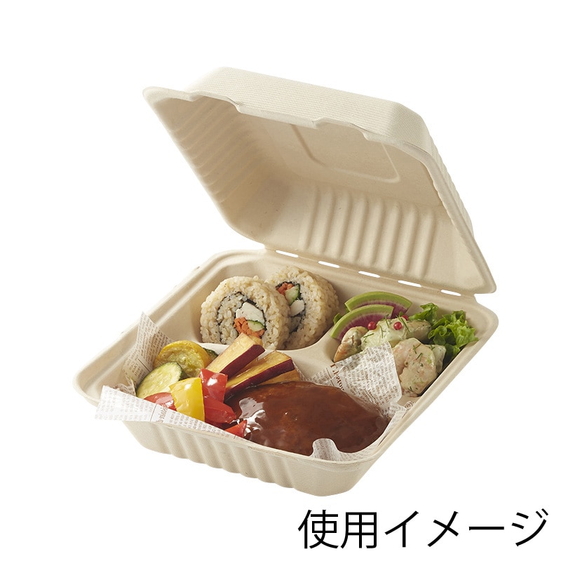 HEIKO 食品容器 バンブーペーパーウエア フードパック 3仕切り BFD3-20