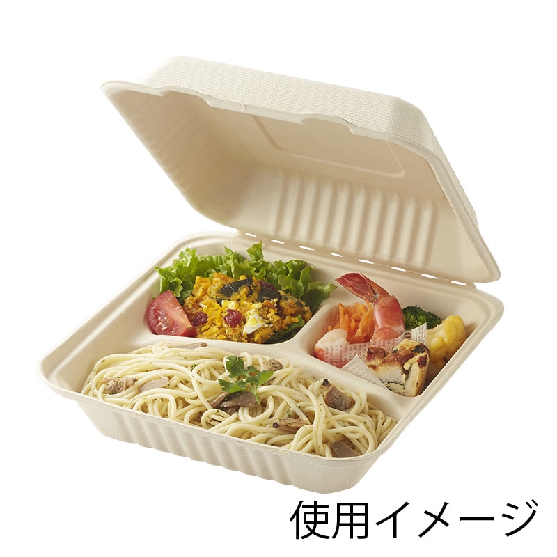 HEIKO 食品容器 バンブーペーパーウエア フードパック 3仕切り BFD3-22