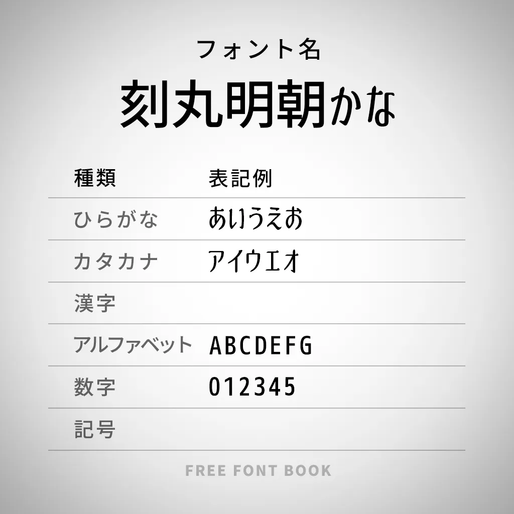 刻丸明朝かな（無料ダウンロード可）｜フリーフォントブック