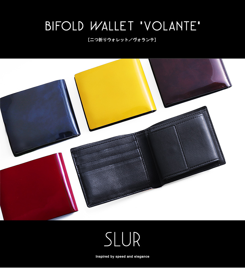 SLUR スラー エナメル二つ折り財布 volanteヴォランテ 【4月16日頃出荷