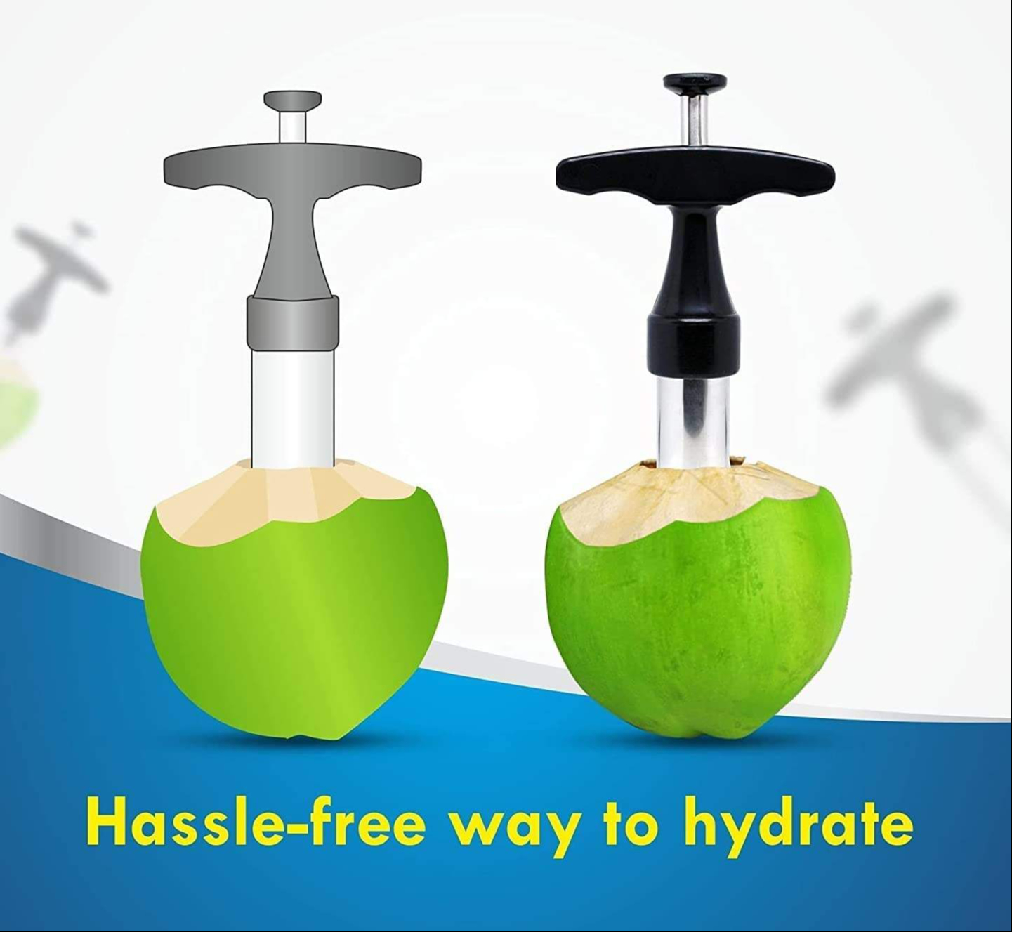 Buy Stainless Steel Quick-Press Coconut Opener & Cleaner Kit | MOXSTAR