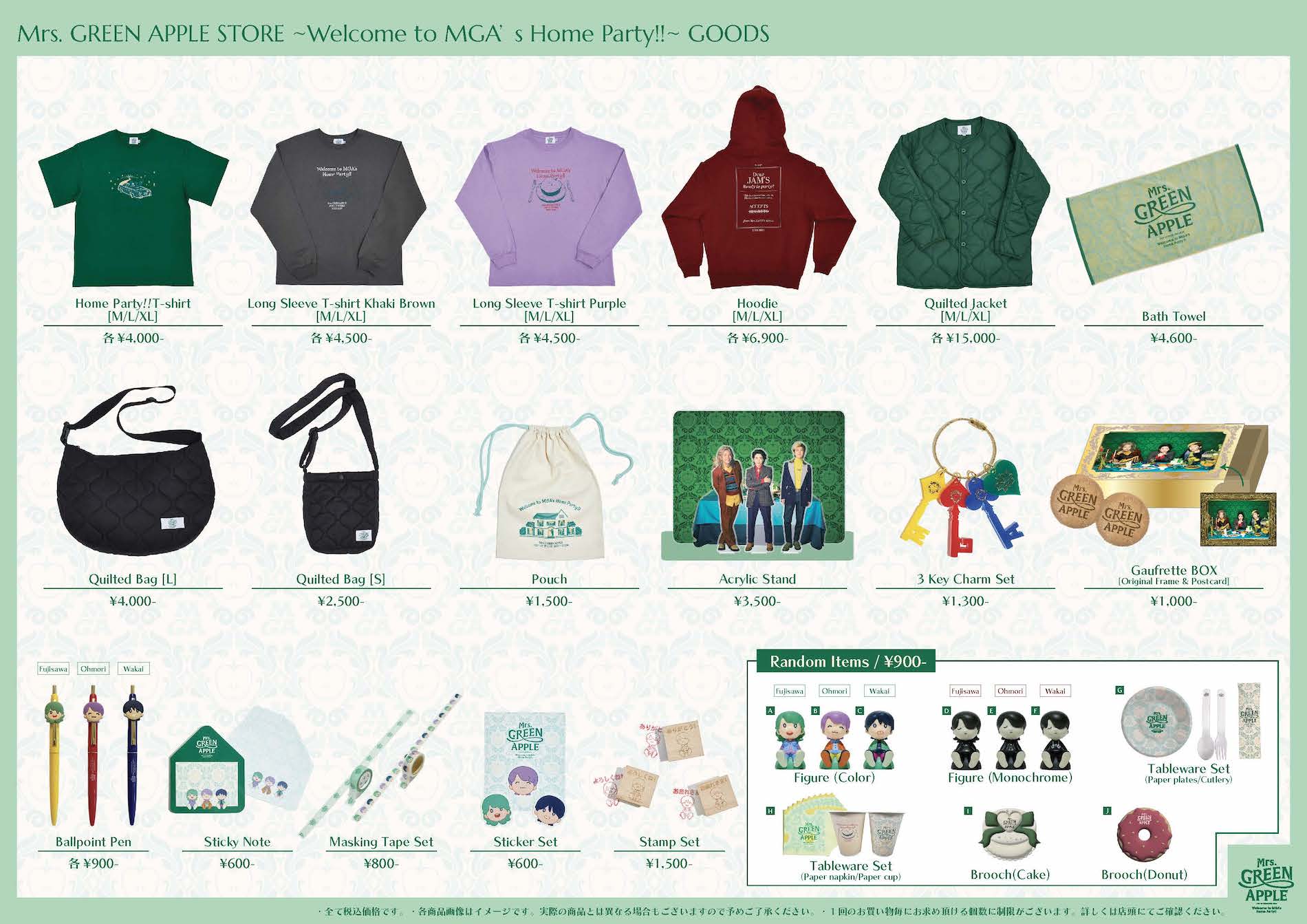 POP-UP STORE『Mrs. GREEN APPLE STORE～Welcome to MGA's Home Party