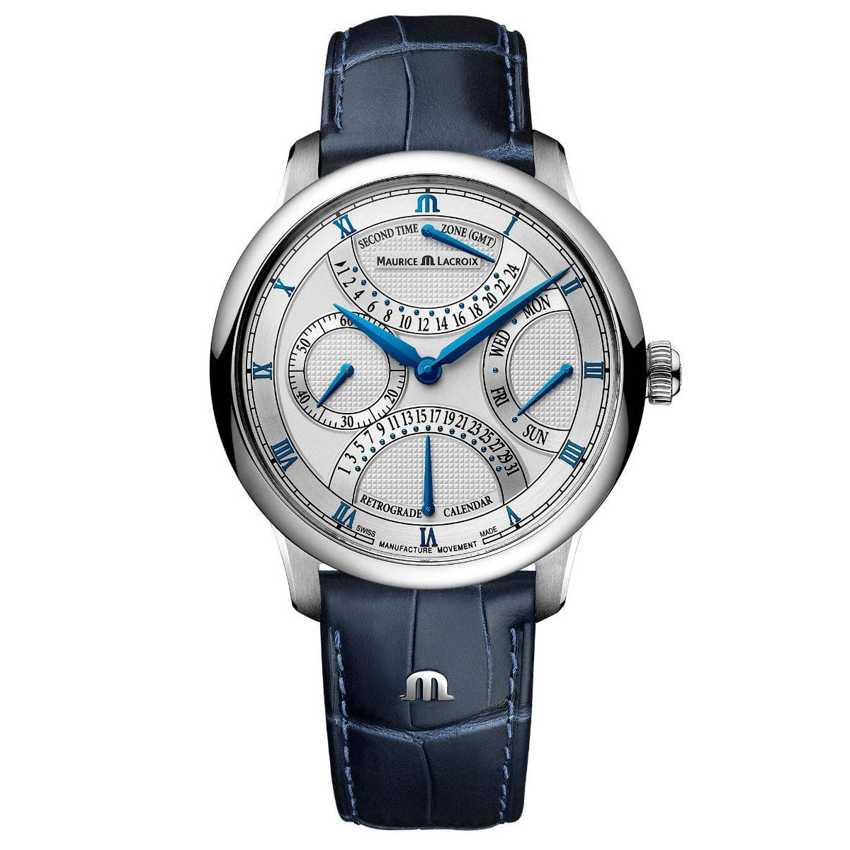 Maurice Lacroix Masterpiece Triple Retrograde Silver Dial Leather