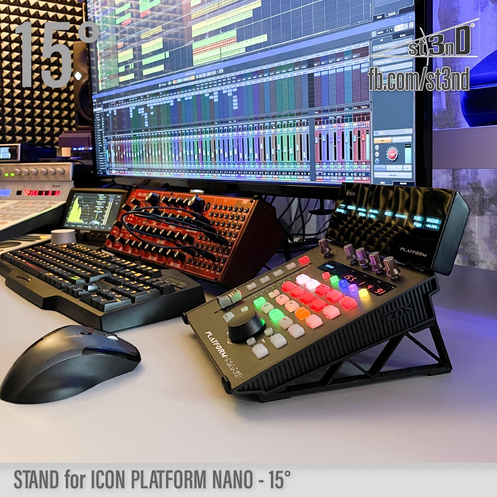STAND for iCON PLATFORM NANO - 15° - Synth Stand + Dust Cover for