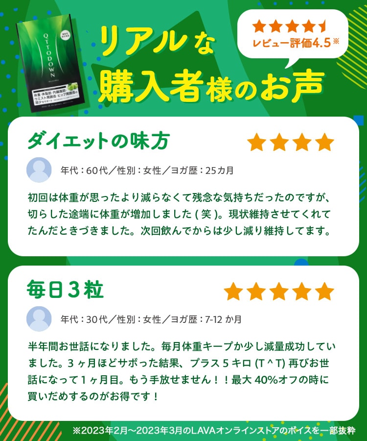 定期購入キャンペーン】LAVA QTTODOWN［2袋コース：20％OFF］(90粒／袋
