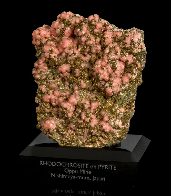 Japanese Rhodochrosite on Pyrite