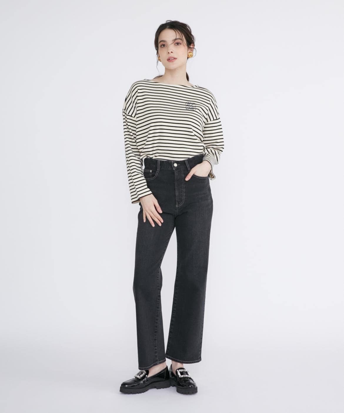 Maglie Jeans》ハイウエストセミワイドジーンズ｜Maglie le cassetto