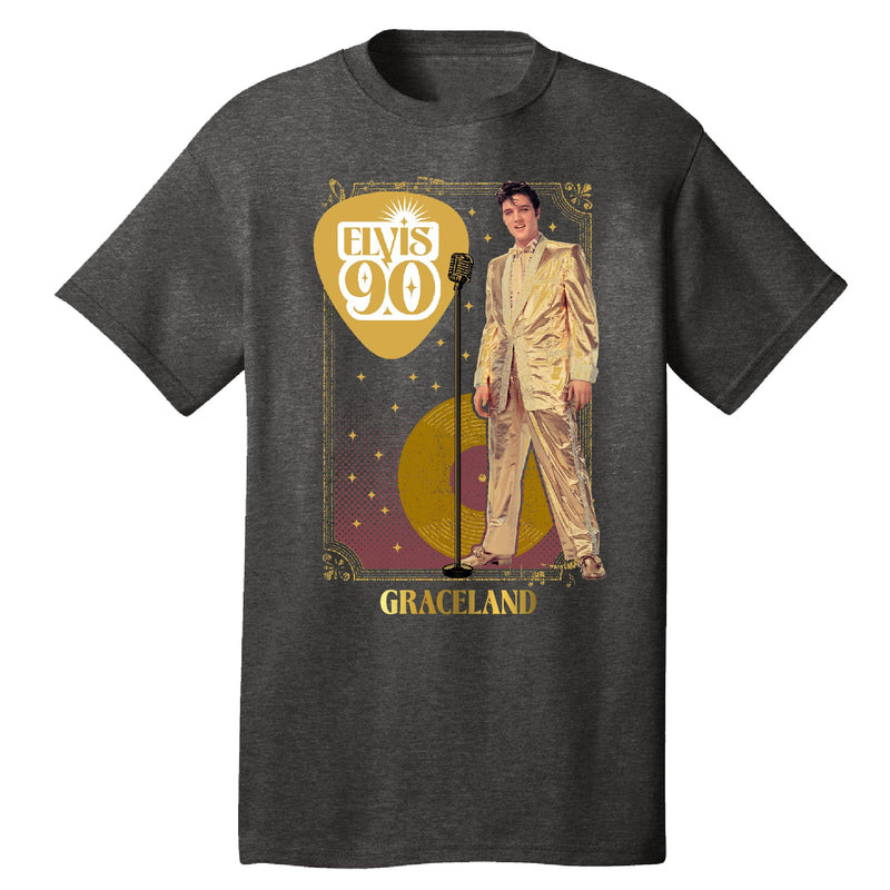 Elvis 90 Gold Suit Microphone T-Shirt - Graceland Official Store
