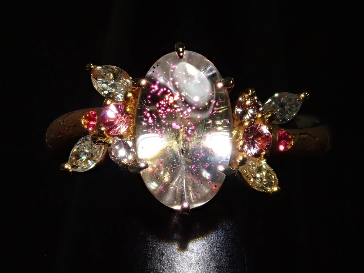 K18PGティンカーベルクォーツ（ピンクファイヤークォーツ）1.512ct リング
