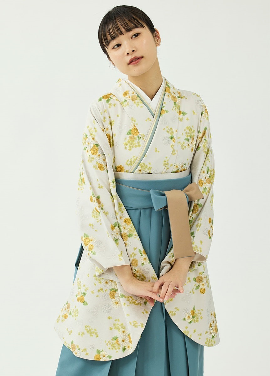 はむいちな 様 ロボホン 服 淡青藤色&山葵色 きもの 仙台平袴風 羽織