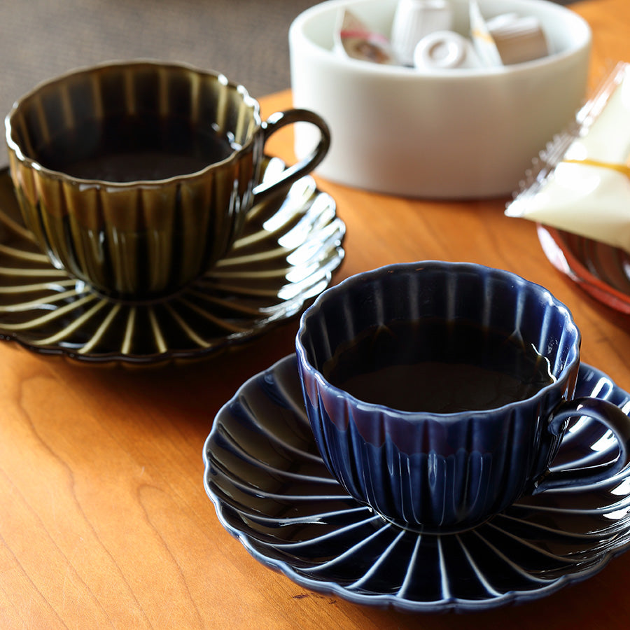 ぎやまん陶 コーヒーカップ＆ソーサー2客セット（ギフトBOX入り