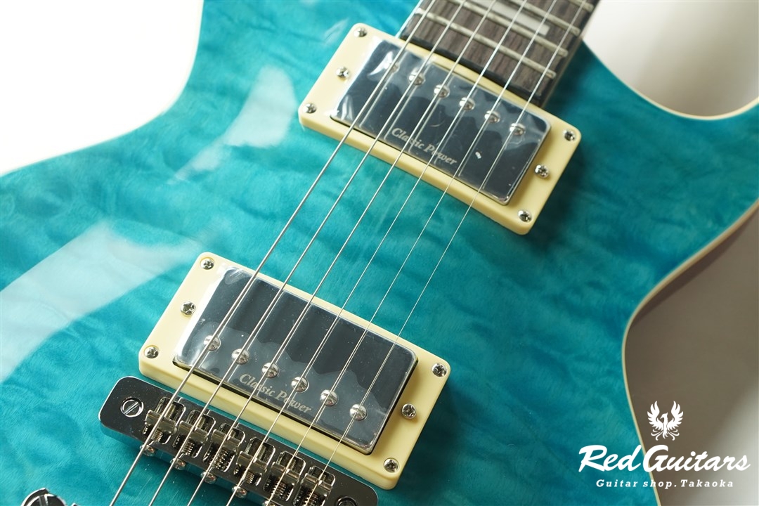 Aria Pro II PE-480 - See-through Emerald Blue | Red Guitars Online