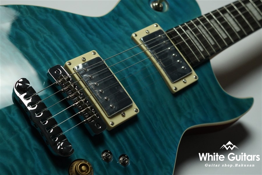 Aria Pro II PE-480 - See-through Emerald Blue | White Guitars