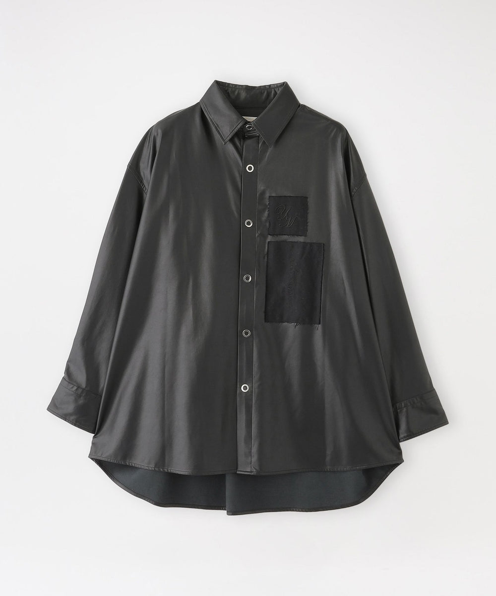 Education from Youngmachines】シンセティックレザー フレイシャツ