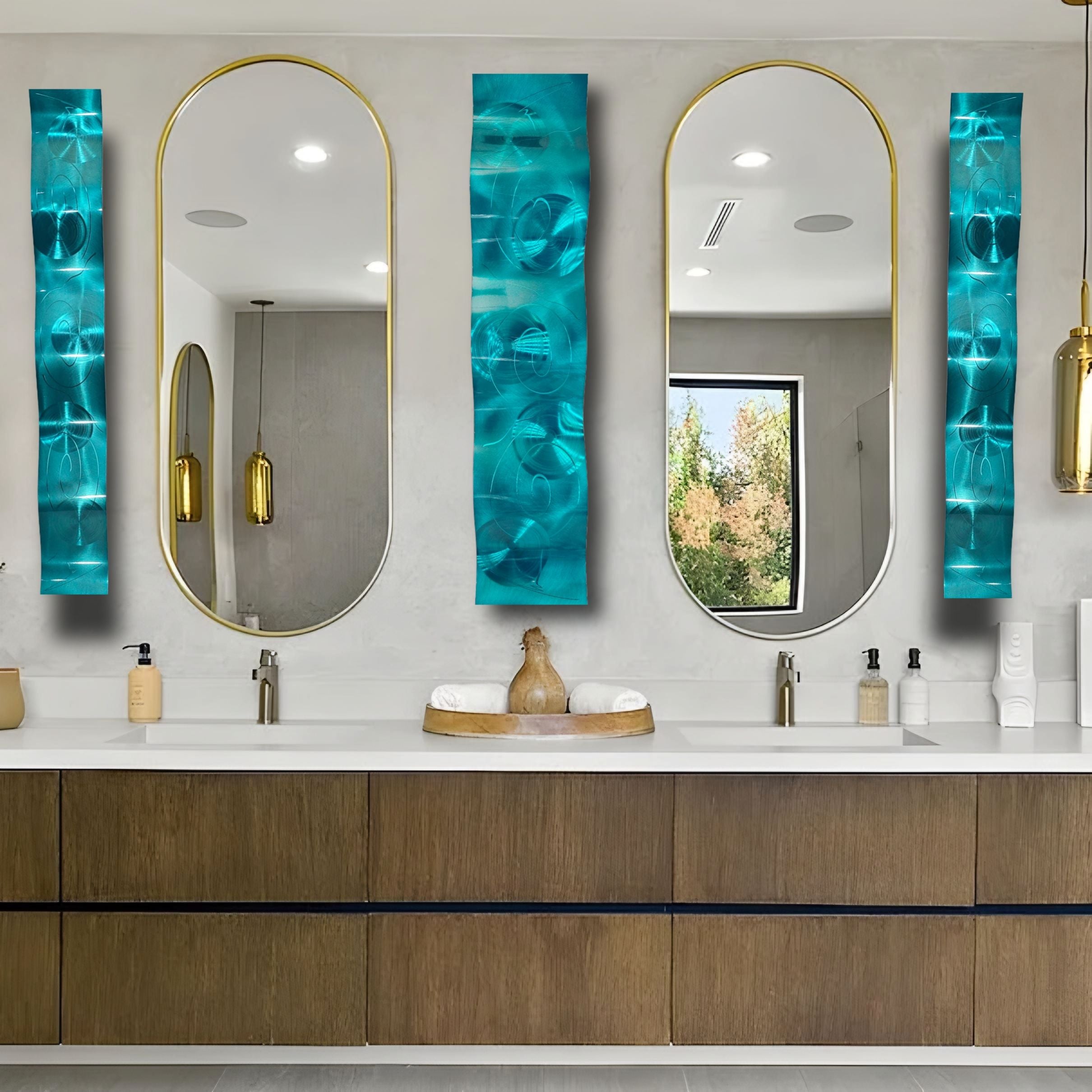 Aqua Wave Metal Wall Art Sculpture by Jon Allen | Statements2000