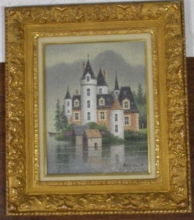 西村龍介 湖上の城 油彩画入荷 】 | 福島県郡山駅前の画廊 ギャラリー
