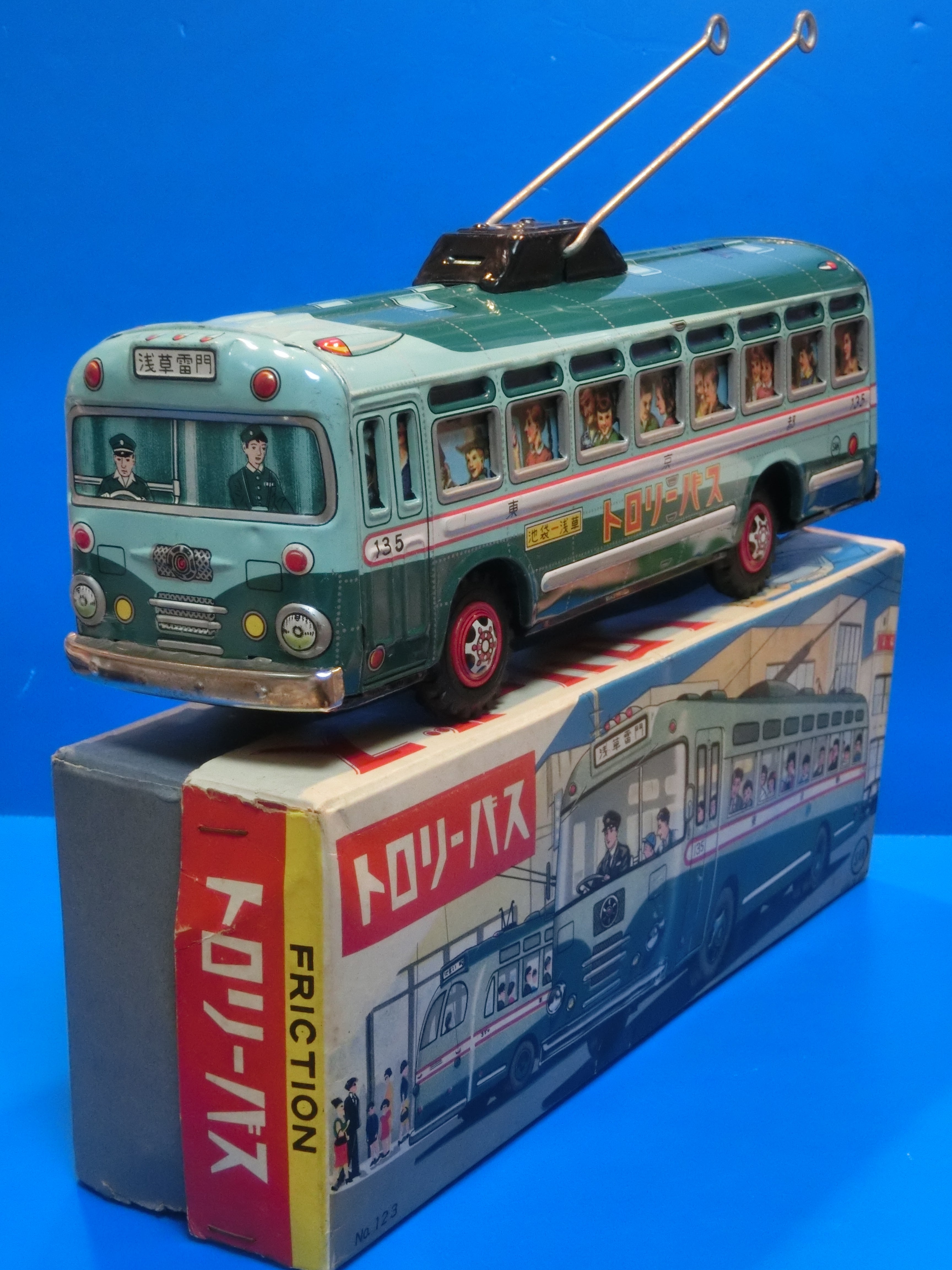 ☆1965年マルサン商店1/33はとバス+都営トロリーバス ～ブリキ自動車