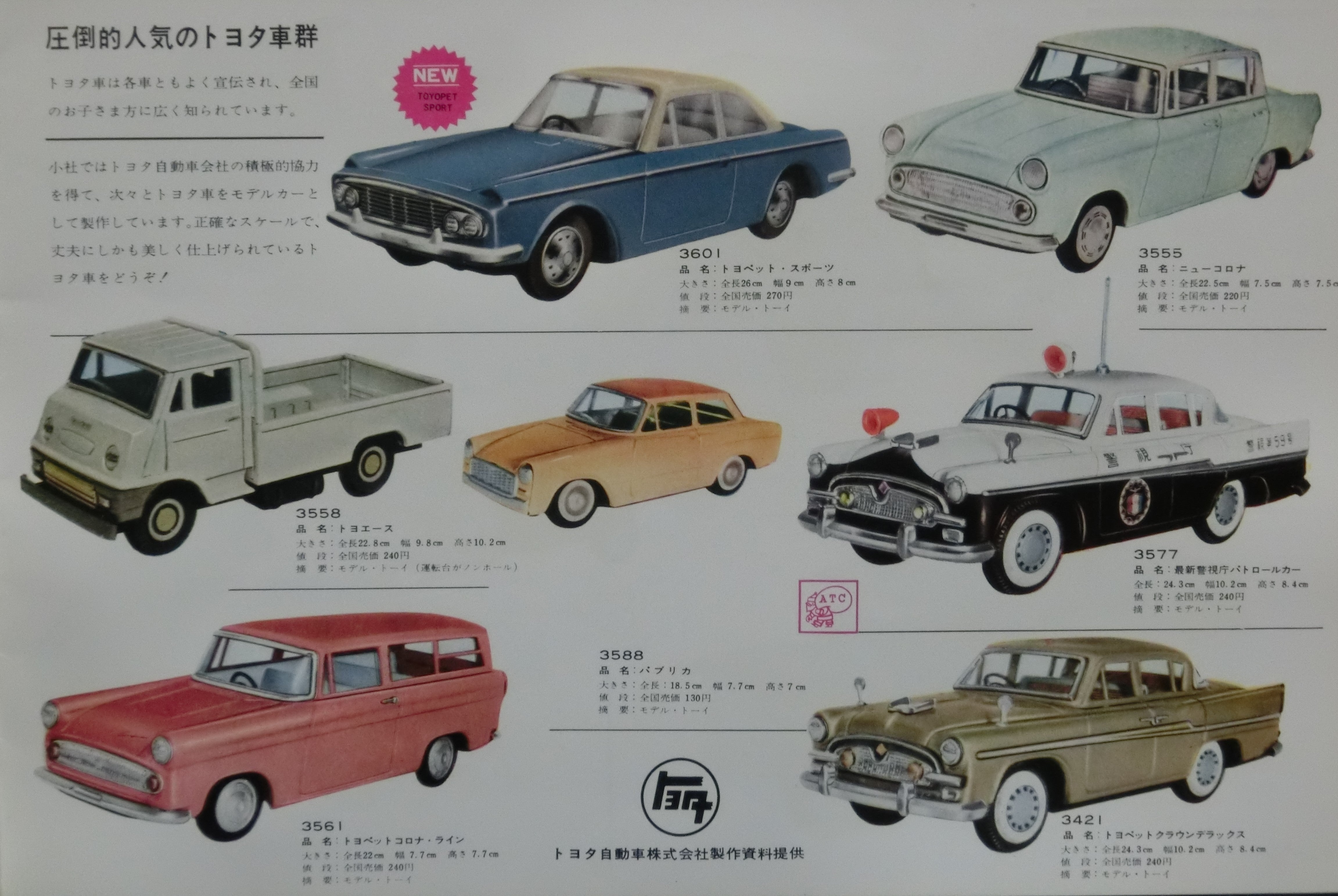 ☆1960年 旭玩具1/18トヨペットコロナPT20型 ～ ブリキ自動車