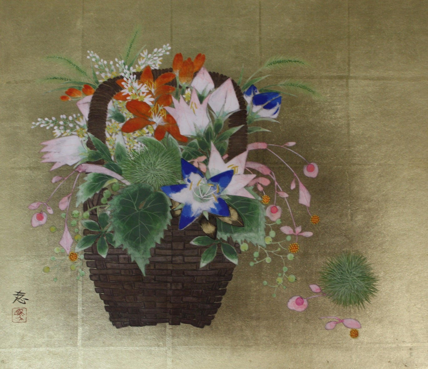 堀川えい子 花籠 日本画入荷 】 | 福島県郡山駅前の画廊 ギャラリー