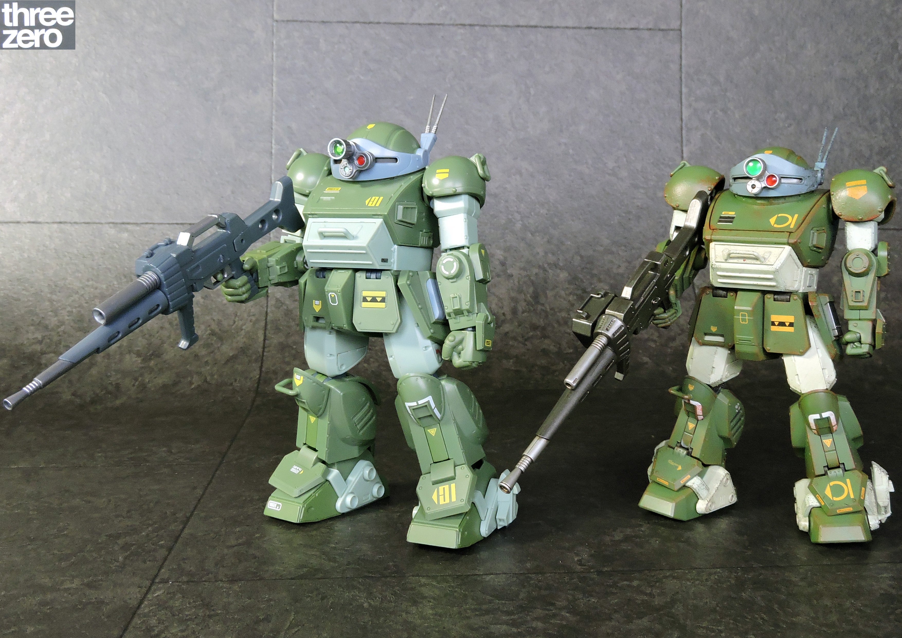 three zero 装甲騎兵ボトムズ ロボ道 スコープドッグ その1開封 比較