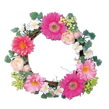 大特価◎【造花】YDM/ガーベラリース ピンク/FBC-8144-P - 花材通販は