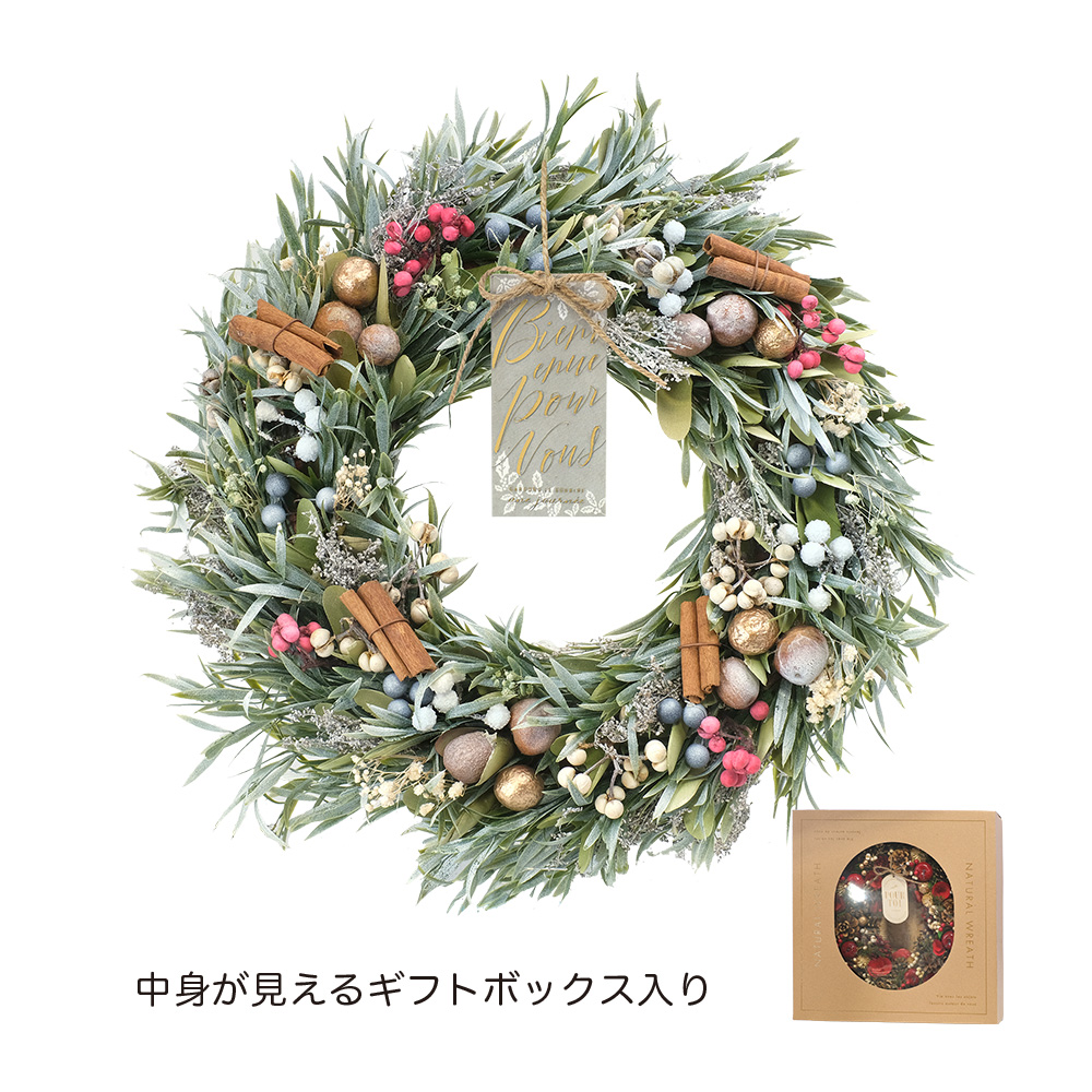 GREENHOUSE/CMナチュラルリースL シャビークリスマス/CM1642-A - 花材