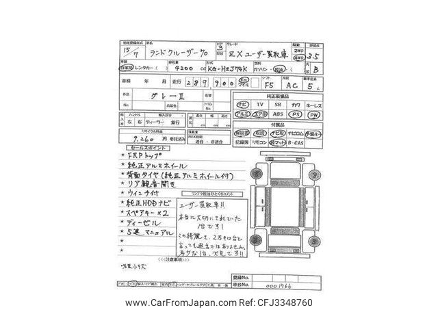 2003 Toyota Land Cruiser 70 KG-HZJ74K 4WD - Car Price $11,474