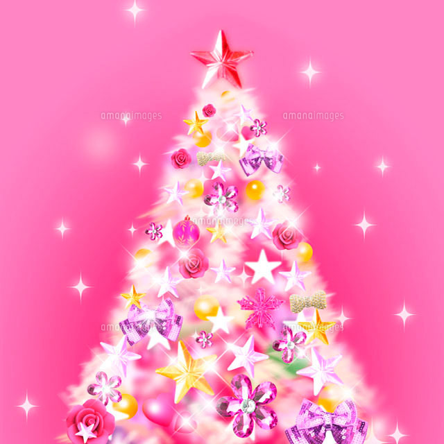 ピンクのクリスマスツリー[10169000461]の写真・イラスト素材｜アマナ
