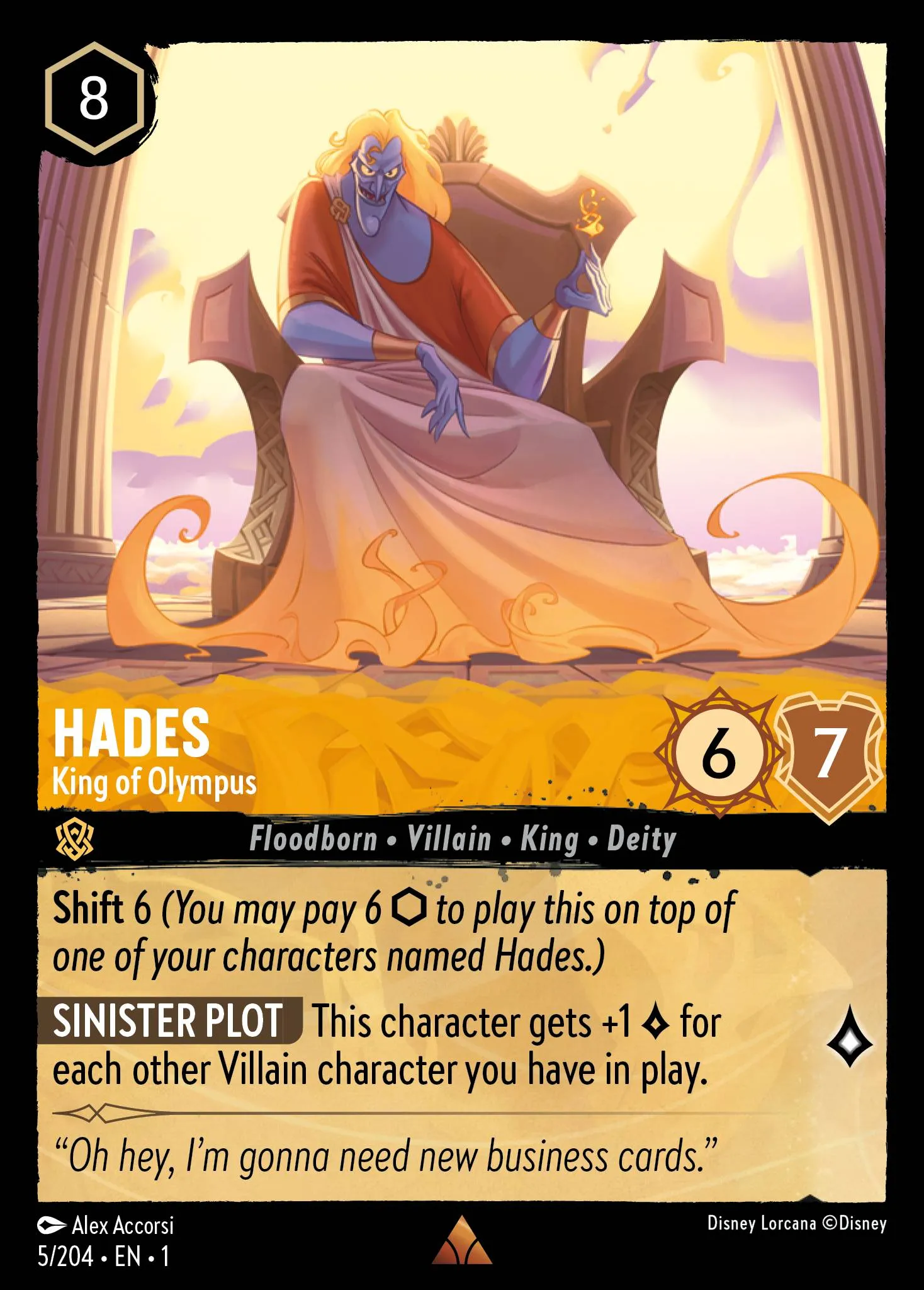 006-036 Hades - Lord of the Dead Lorcana Card | Disney Lorcana