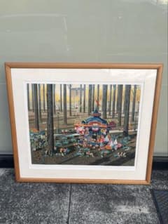 ヒロ・ヤマガタ シルクスクリーン作品 アコーディオンプレイヤー