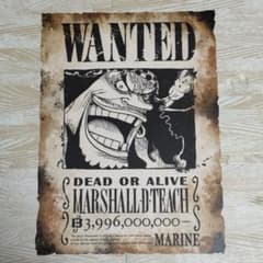 30億ルフィWANTED 新四皇手配書 黒ひげ ティーチ - メルカリ