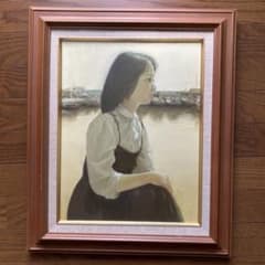 絵画 油彩画 少女 浅見純臣 「港の少女」 - メルカリ