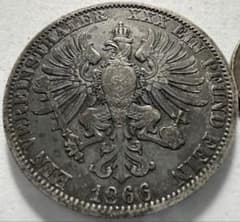 1866年 Aドイツ プロイセン 王国ターラー銀貨 ウィルヘルム王 - メルカリ